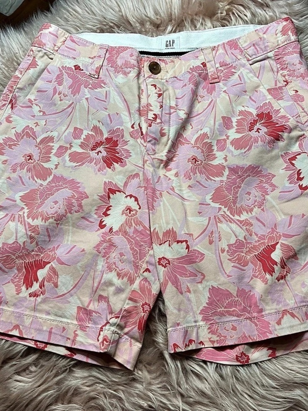 Y2K Gap Girlfriend Chino Short Floral Pink & White Girls 2